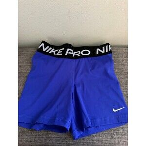 Women's Nike Pro Blue  Dri Fit Compression Gym Training Shorts Size Small